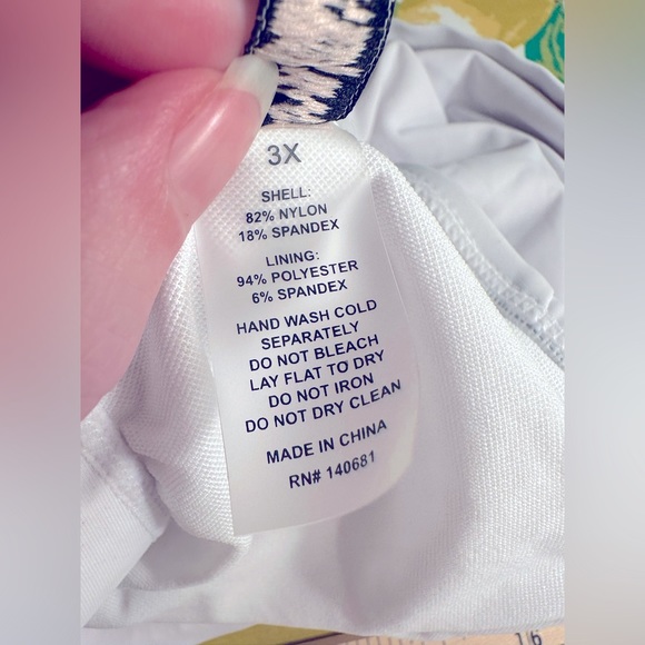 Unique Vintage Plus Size White Off Shoulder Myrtle Swim Top - Picture 5 of 8